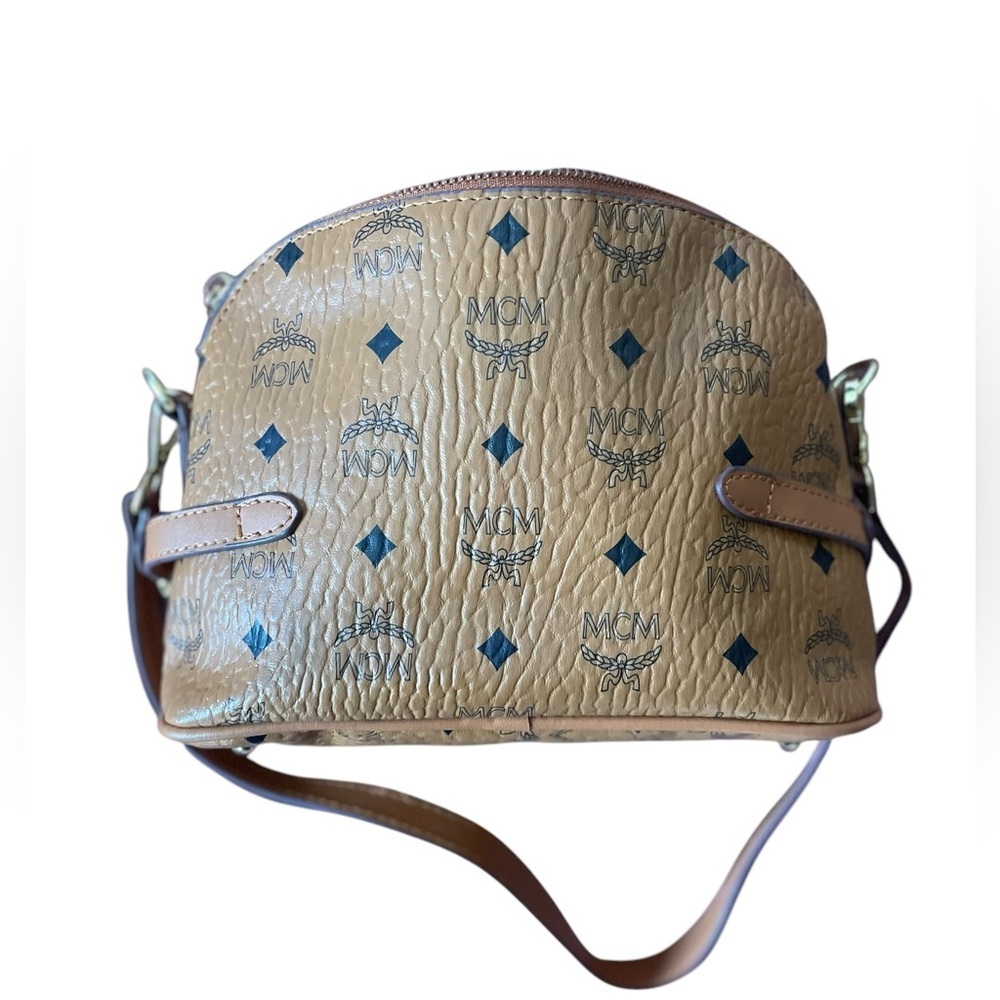 MCM Women’s Visetos Cognac Boston Small Crossbody Bag Leather - Picture 8 of 10